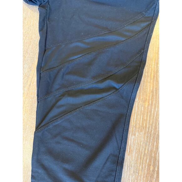ABS Black Cropped Leggings Workout Pants size L - Picture 2 of 7